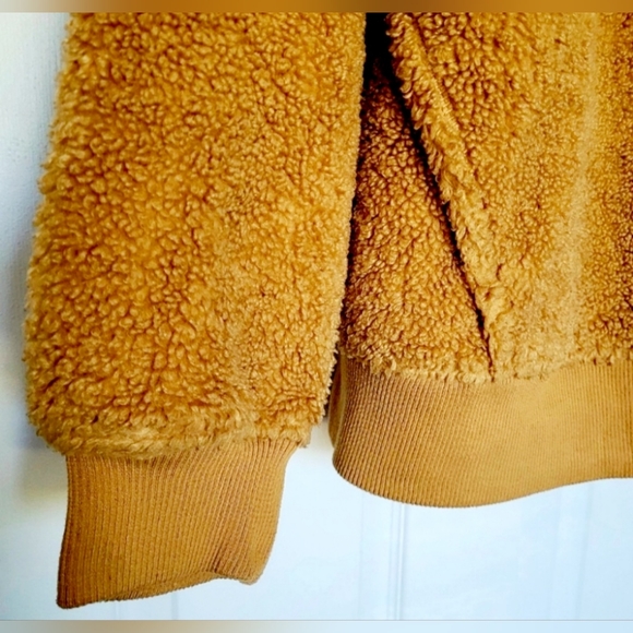 JoyLab Women's Sherpa Fleece Teddy Jacket Half Zip Pullover Camel Kangaroo Large - Picture 11 of 16
